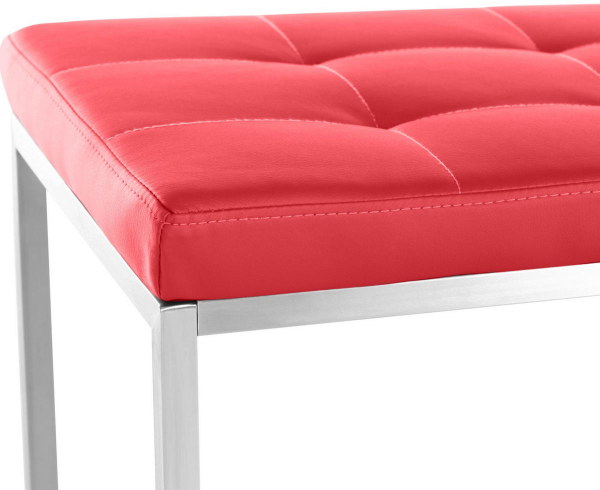 SITZBANK Puebla Kunstleder Rot - Rot, Leder (100/48/40cm) - DELUKE