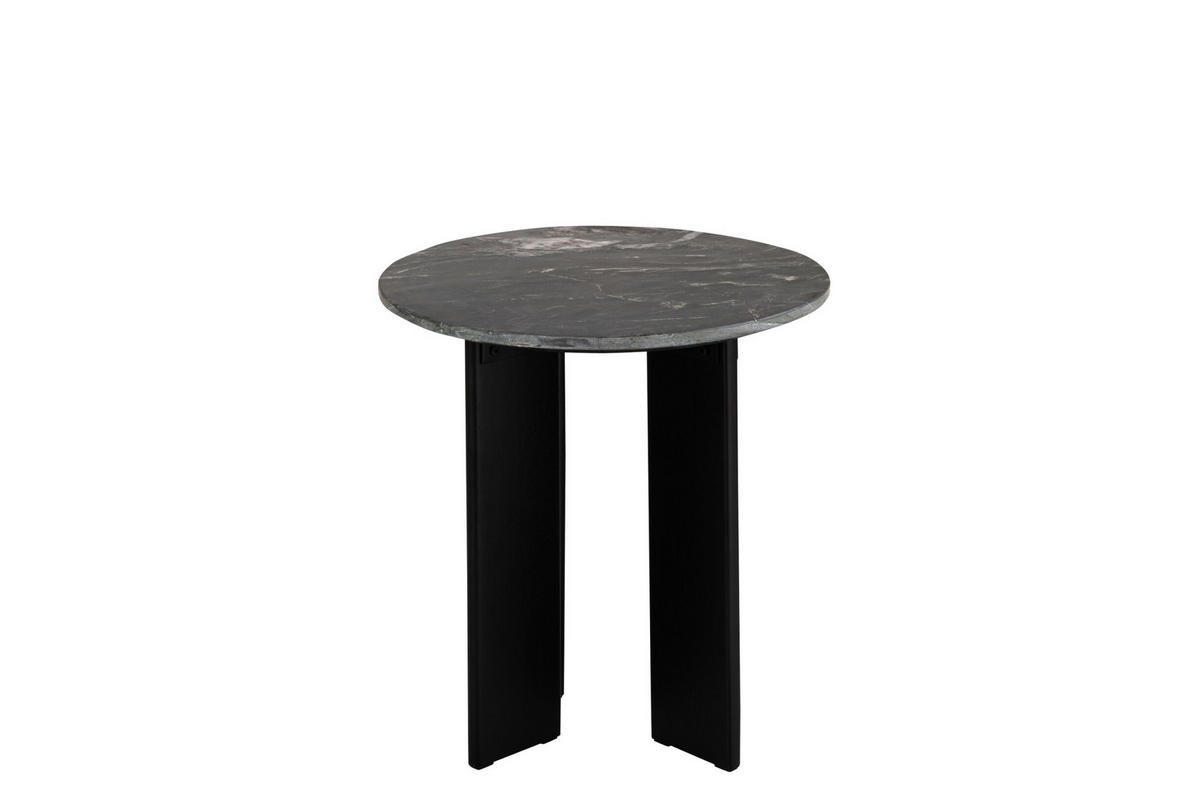 BEISTELLTISCH MATHILDE MARMOR - Schwarz, Stein (50/50/50cm) - J-Line