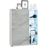 HIGHBOARD Cuba Türen in Beton Oxid Optik - Hellgrau, Holzwerkstoff (79/105.5/35.5cm) - Vladon