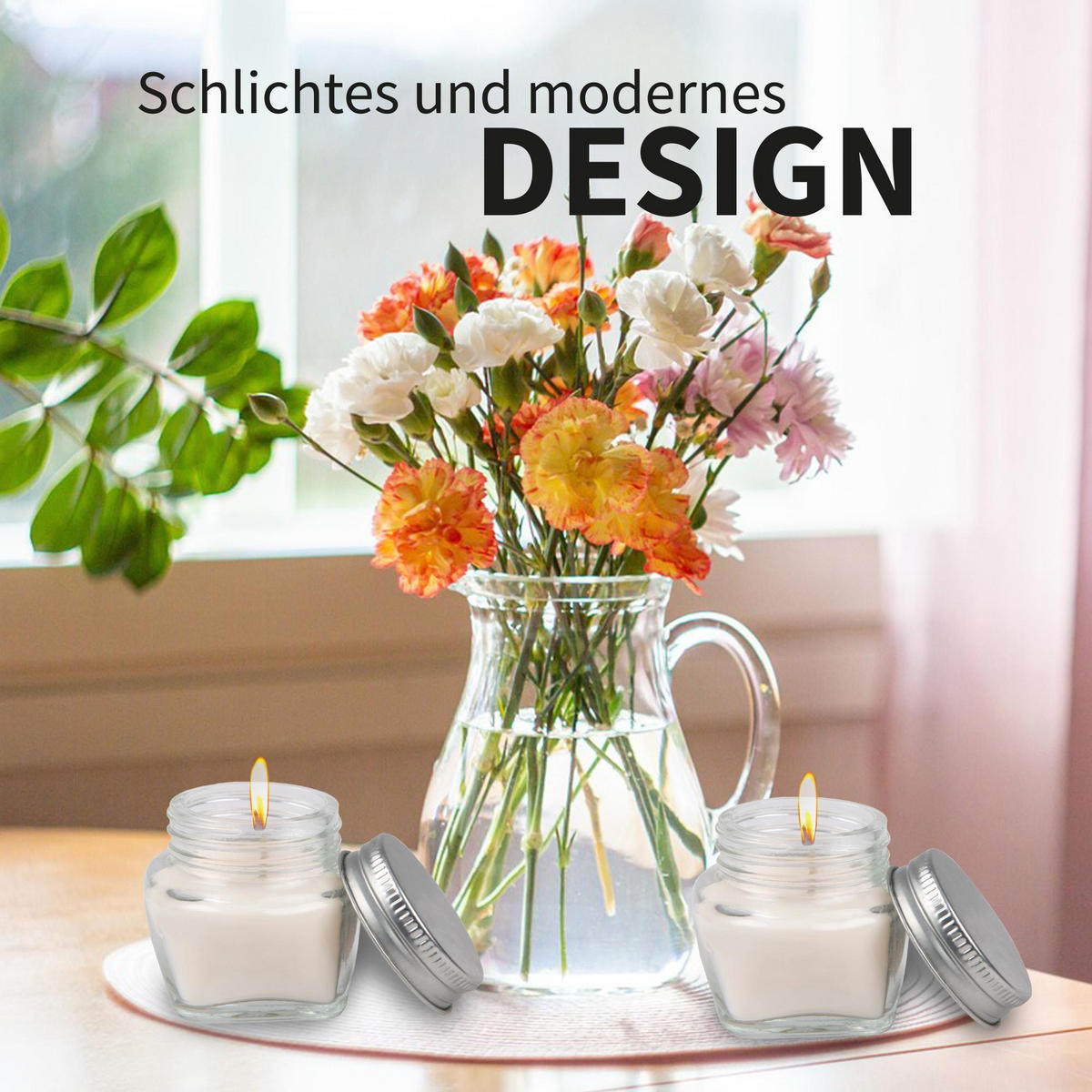 DUFTKERZE im Glas "Forrest Walk" mit Deckel, 2er Pack mit je ca. 7 Std. Brenndauer, Ø6cm, Raumduft als Geschenk und Dekoration - Weiß, Glas (6/5cm) - HS Candle