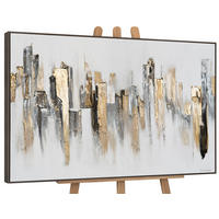 GEMÄLDE Stadtrhythmen Schattenfugenrahmen Grau 140x100 cm - Grau, Holz (140/100cm) - YS-art gallery