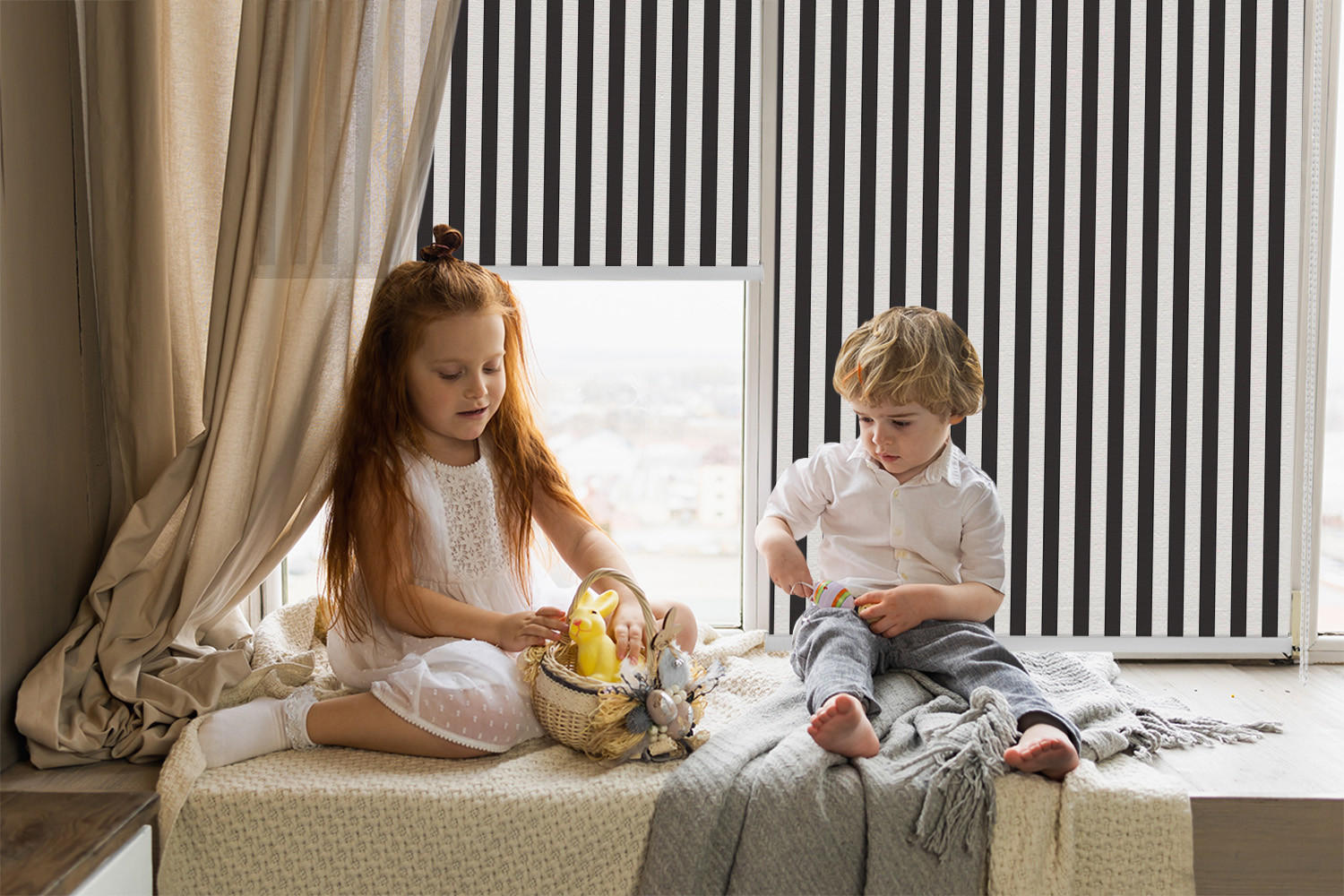 Thumbnail - Tulup Verdunkelungsrollo, Schwarz, Textil, 90x180 cm, Wohntextilien, Rollos & Jalousien, Rollos, Verdunkelungsrollos