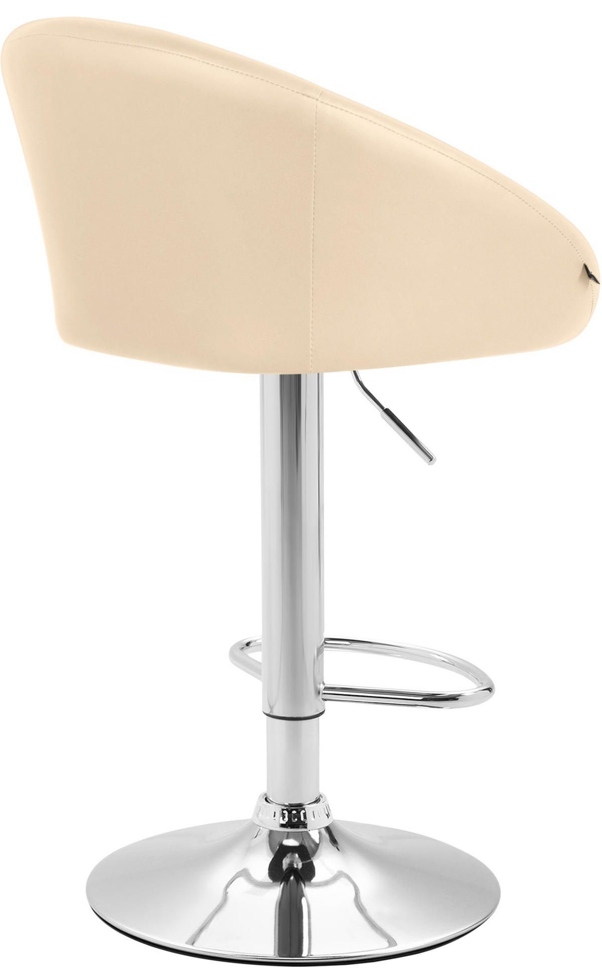 BARHOCKER Lederlook creme - Chromfarben/Creme, Textil/Metall (55/86/51cm) - CLP
