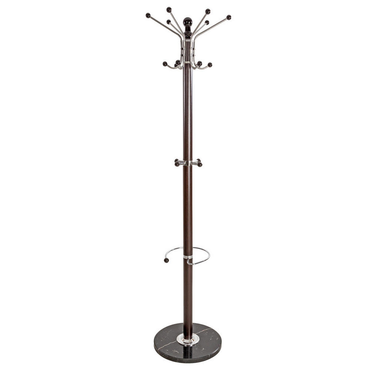 GARDEROBENSTÄNDER, 40 x 170 cm, schwarz/braun - Schwarz/Braun, Metall (40/140/40cm) - tectake