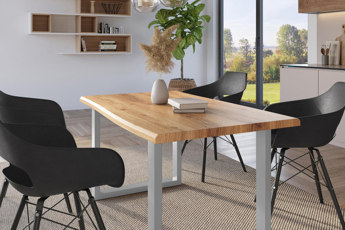 ESSTISCH JULIUS U - Wildeiche/Eichefarben, Holz (85/160/77cm) - SAM