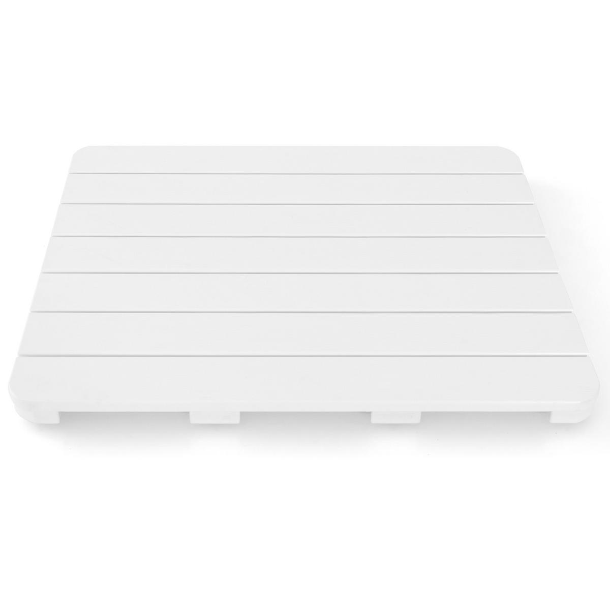 BADEMATTE Weiß - Weiß, Kunststoff (34/55cm) - COSTWAY