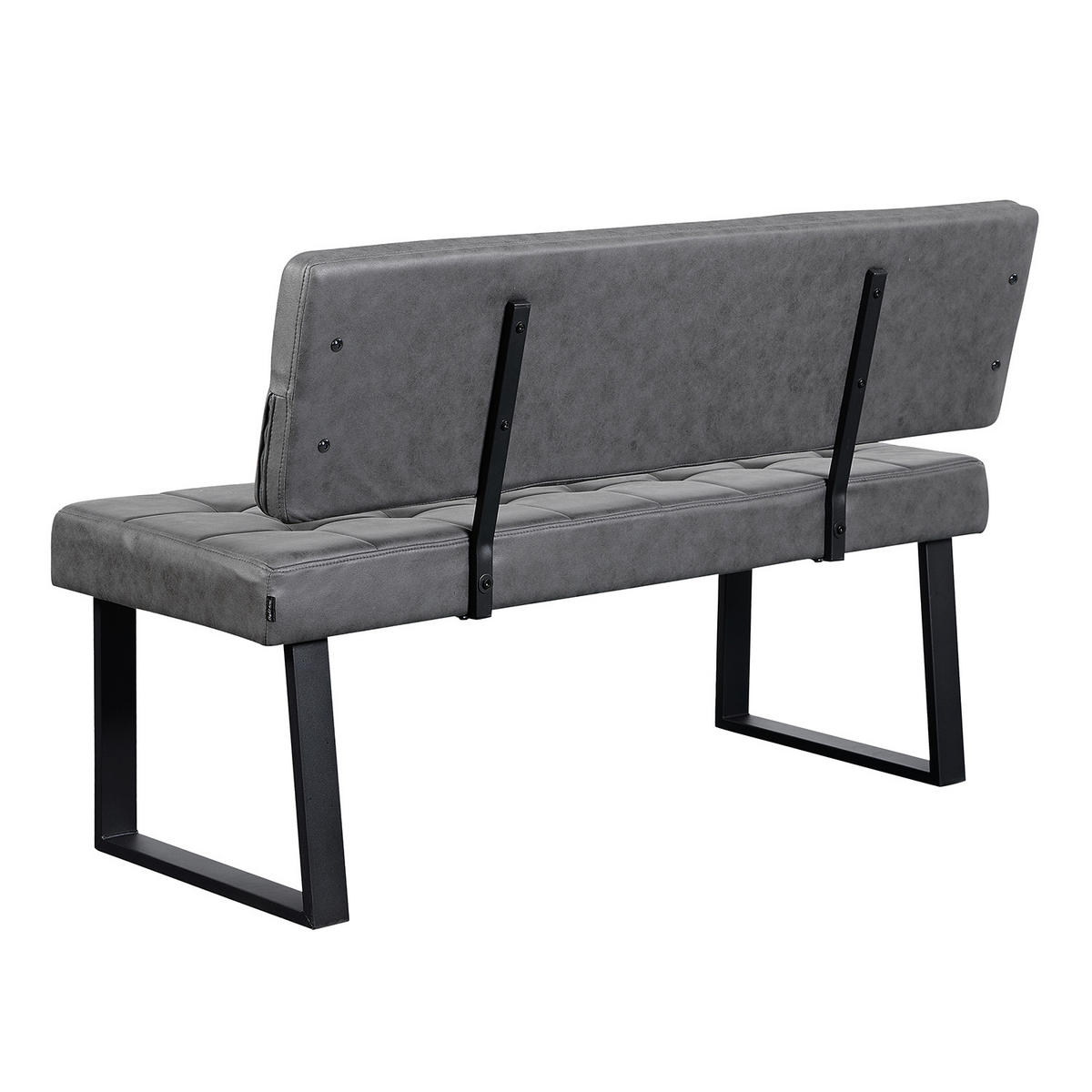 SITZBANK SIGFRID - Grau, Textil/Metall (140/48/56cm) - B&D Home