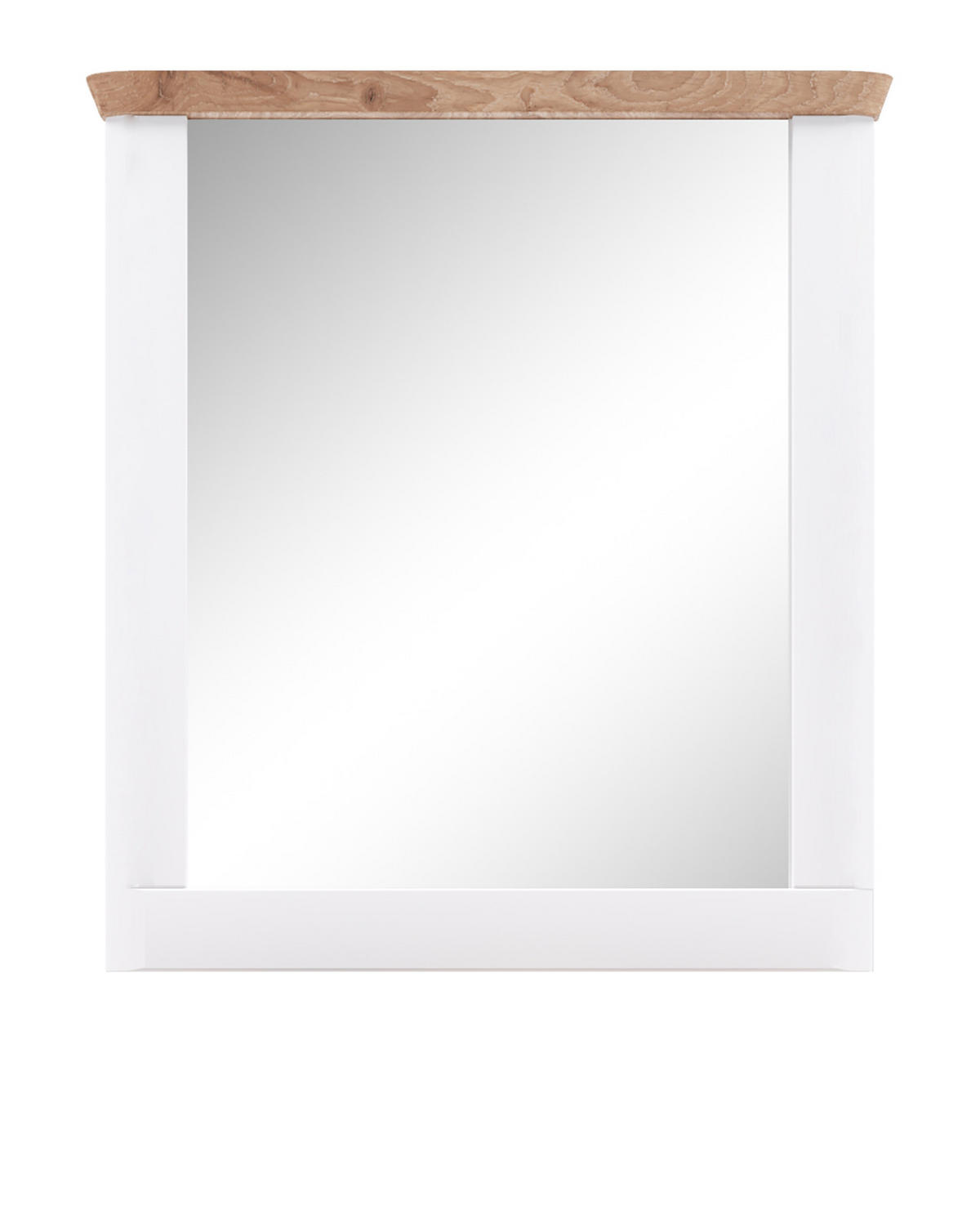 WANDSPIEGEL weiß matt, Eiche Garderobenspiegel 79 x 89 cm - Eichefarben/Weiß, Glas/Holzwerkstoff (79/89/6cm) - Inn.Furn