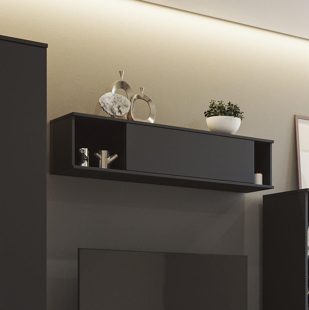HÄNGESCHRANK Dallas 135/30/30 Schwarz - Schwarz, Holzwerkstoff (135/30/30cm) - Ravio