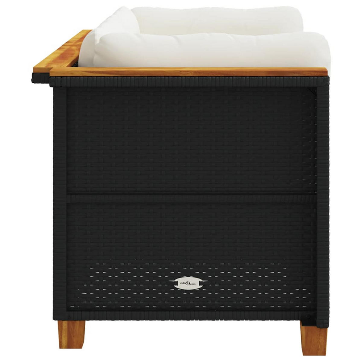 GARTENSOFA LYXAE 127/62/63.5 cm （2-SITZER） - Schwarz, Holz (127/62/63.5cm) - ZMH