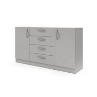 KOMMODE BRISSO BRK1 155,5/85/40 cm in Platingrau mit Metallgriffen - Grau, Holzwerkstoff/Metall (156/85/40cm) - Deine Möbel 24