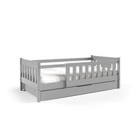 KINDERBETT ELSA mit Bettkasten 80x160 cm Hellgrau - Hellgrau, Holz (80/160cm) - MASSENO