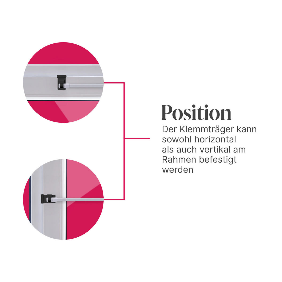 KLEMMTRÄGER für Cafehausstangen 2er Pack - Schwarz, Kunststoff (2/4/4cm) - Bestlivings