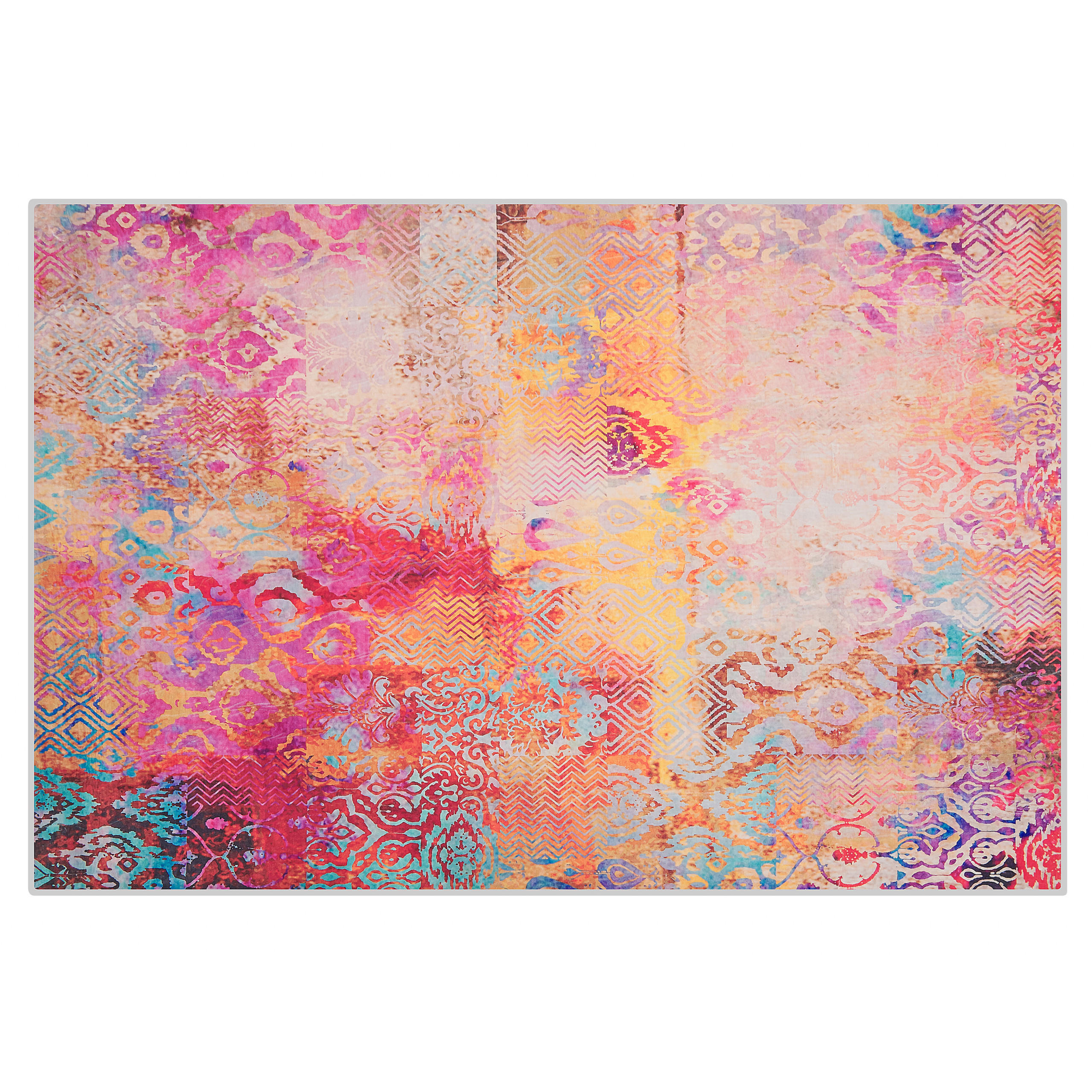 KURZFLOR-TEPPICH Isparta 200/140 cm - Multicolor, Kunststoff (140/200cm) - Beliani