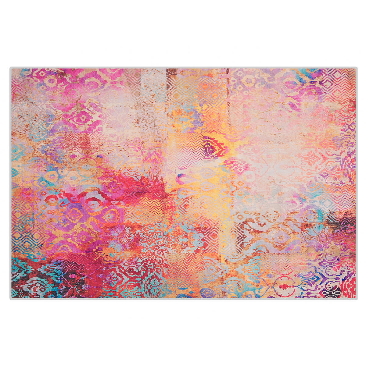 KURZFLOR-TEPPICH Isparta 200/140 cm - Multicolor, Kunststoff (140/200cm) - Beliani