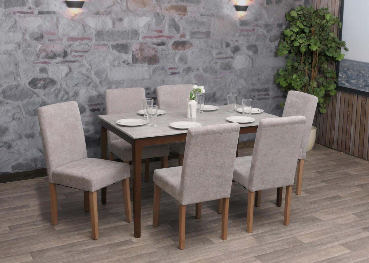 ESSZIMMERSTUHL Hellgrau 6er-Set - Hellgrau, Textil (42/90/50cm) - MCW