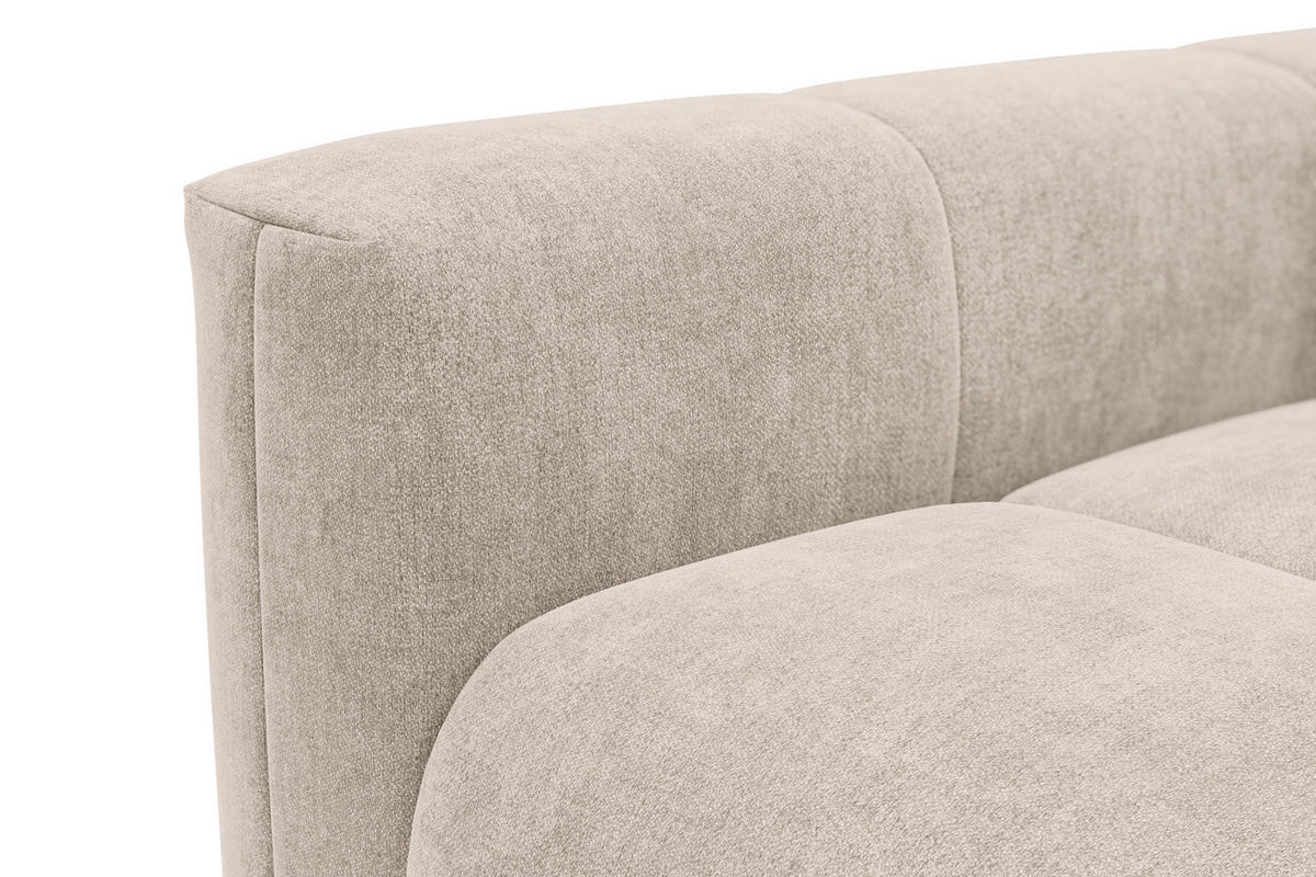 SOFA VERONA 3-Sitzer, Beige - Beige/Schwarz, Holz/Textil (224/83/110cm) - Courtois Laville