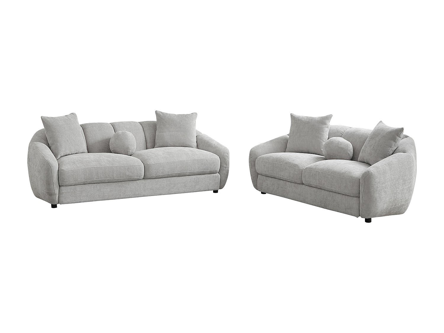 Vente-Unique Couchgarnitur Hellgrau 216x78x96 cm