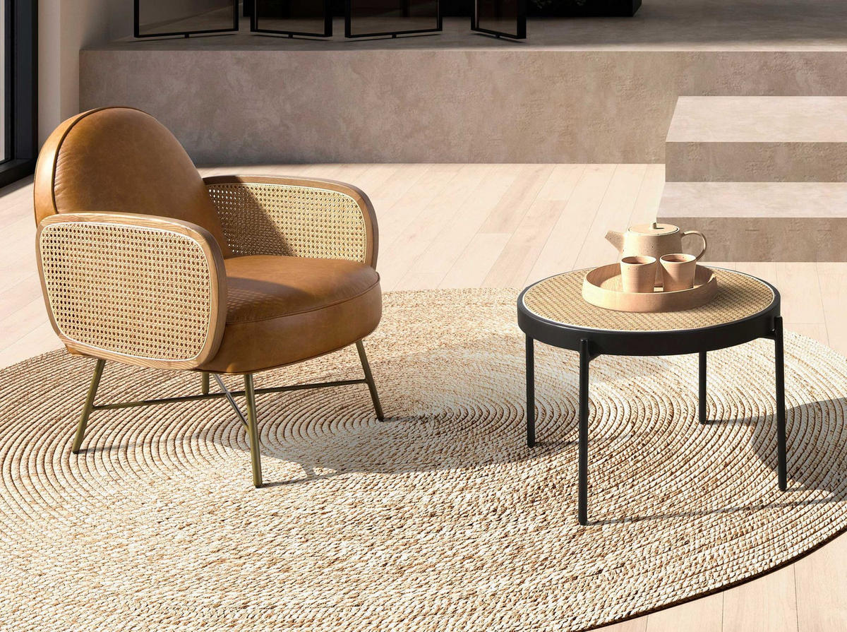 SESSEL Braun Gold 60/81/80 cm - Braun, Leder/Metall (60/80/81cm) - ANGEL CERDA