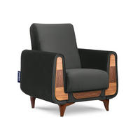 SESSEL GUSTAVO mit Armlehnen, Grau - Anthrazit/Braun, Holz/Holzwerkstoff (83/95/92cm) - KONSIMO®