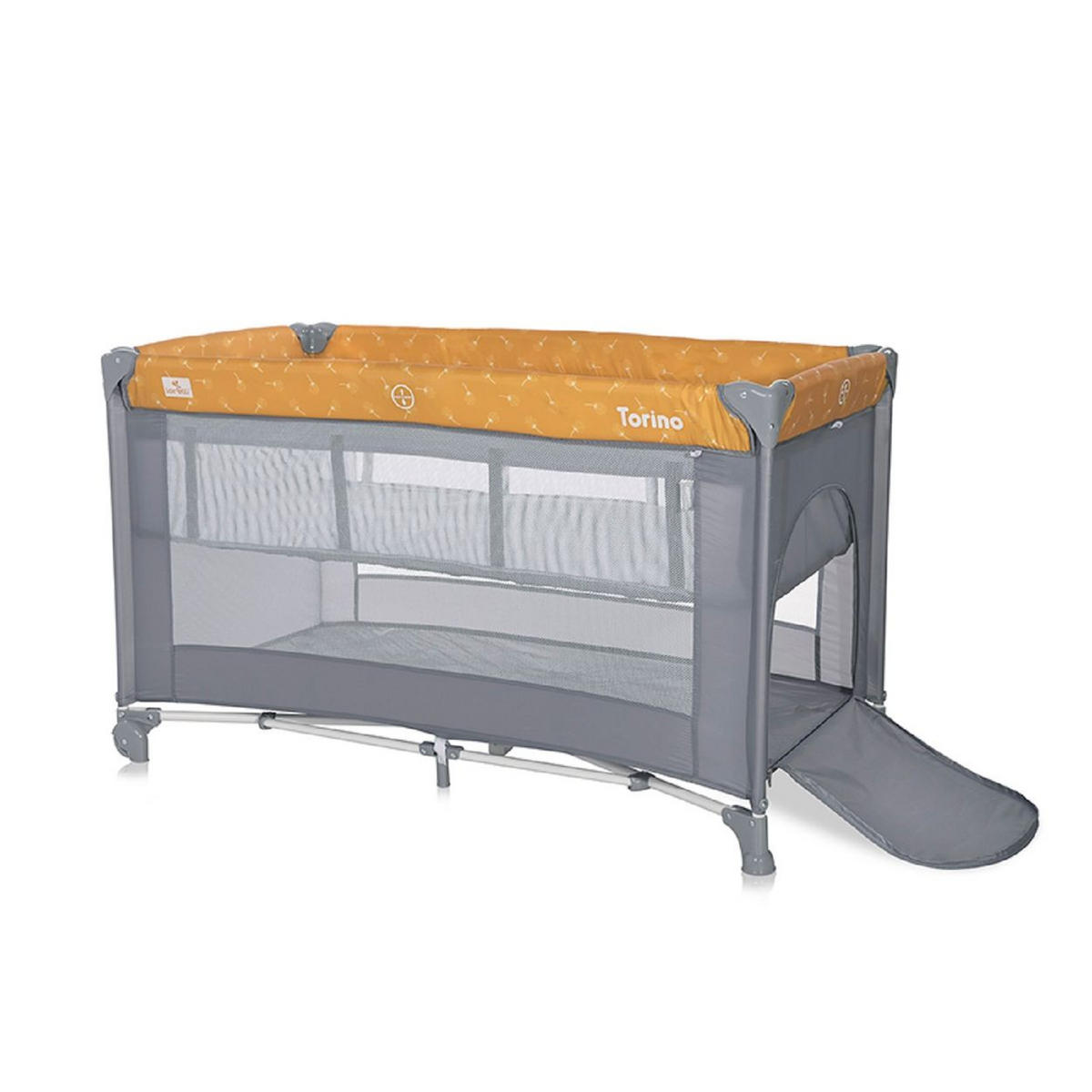 REISEBETT Torino 2 Ebenen gelb faltbar seitliche Öffnung Tragetasche Matratze - Gelb, Kunststoff (68/127cm) - Lorelli