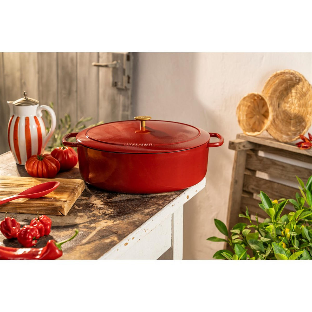 TOPF Rot 23/23/7.6 cm 750035590 - Rot, Metall (23cm) - Ballarini