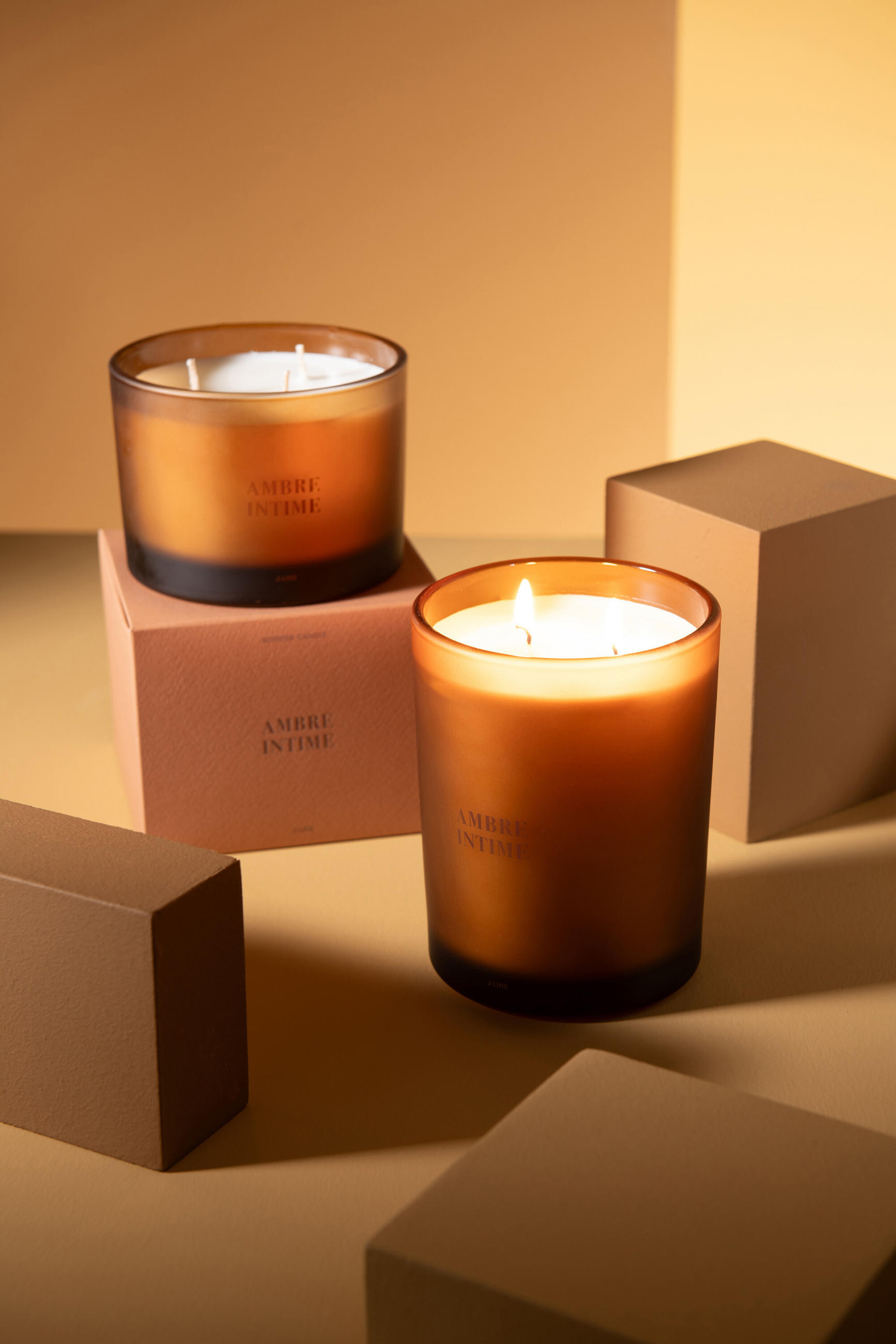 DUFTKERZE ACCORDS ESSENTIALS - Dunkelorange - 52 Std. - Dunkelorange, Paraffin (10.5/14cm) - J-Line
