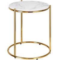 BEISTELLTISCH Ellsa,43 x 43 x 50,5 cm,weiß/gold - Goldfarben/Weiß, Stein (43/43/50.5cm) - tectake