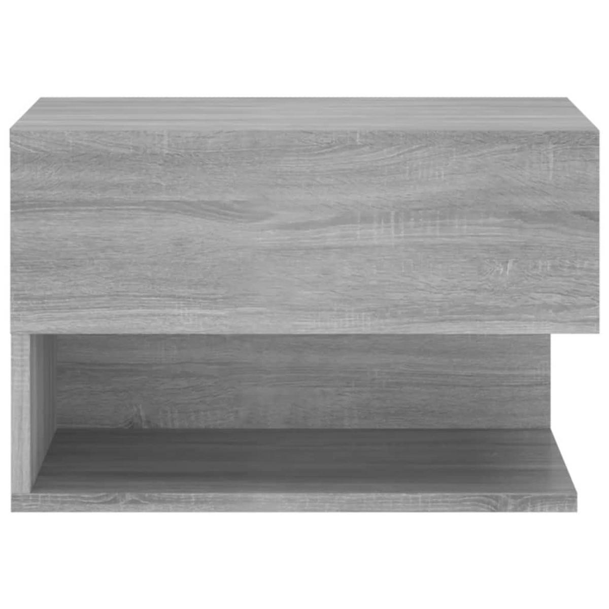 NACHTTISCH hängend 2-teilig mit 1 Schublade aus Holzwerkstoff In Grau Sonoma Dekor - Silbereichenfarben, Holz (46/30/29.5cm) - vidaXL