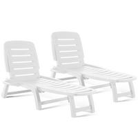 SONNENLIEGE BURRA 2-tlg, Weiß - Weiß, Kunststoff (64/87/146cm) - KONSIMO®