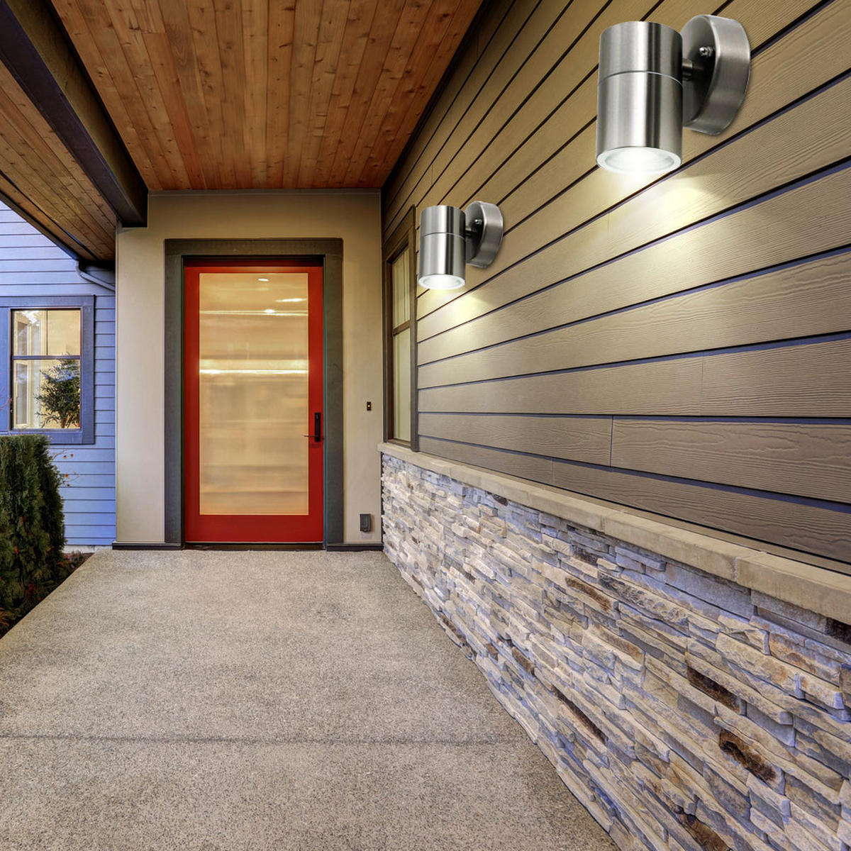 LED AUSSEN-WANDLEUCHTE Edelstahl Silber - Silberfarben, Glas (8.5/11.8/9.3cm)