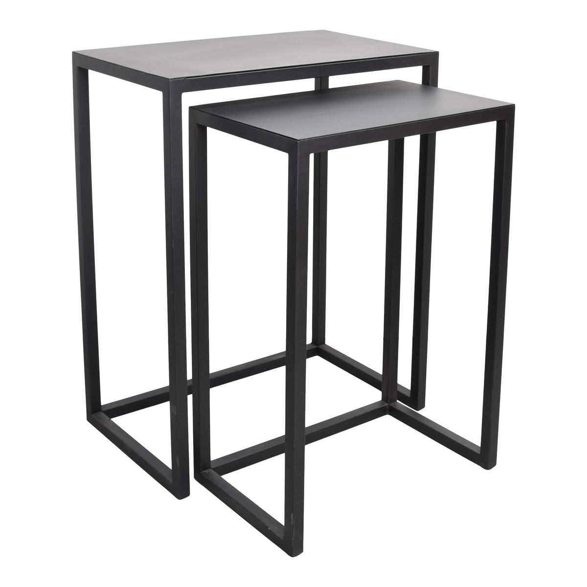BEISTELLTISCH Brick Schwarz 2er-set - Schwarz, Metall (31/51/64cm) - LOFT42