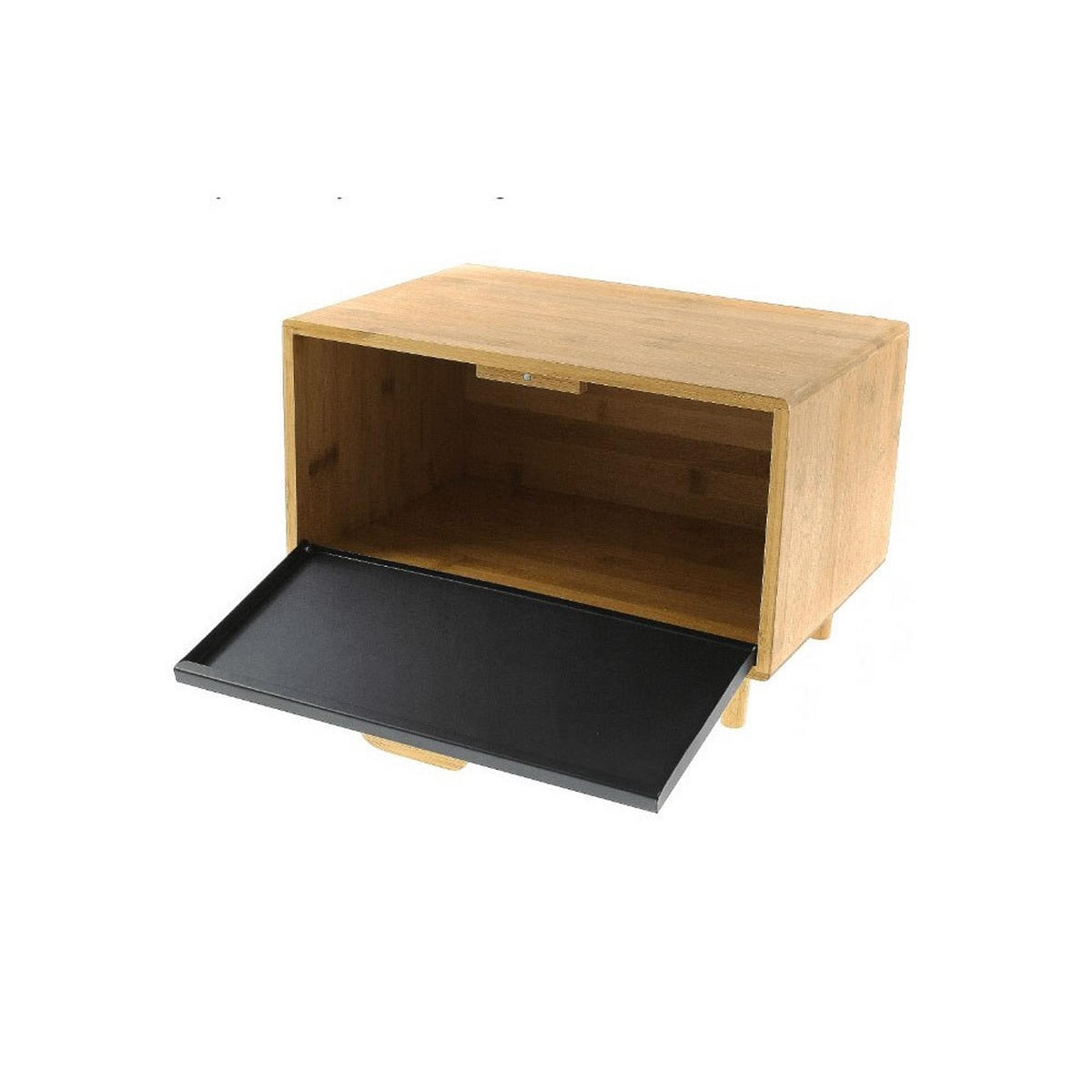 BROTKASTEN Schwarz 26/38/23 cm KB7399 - Schwarz, Holz (38/23/26cm) - Klausberg 