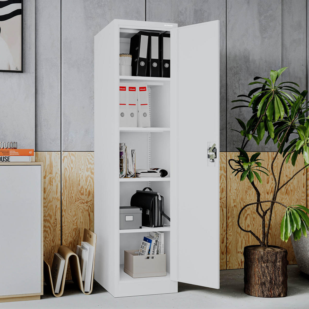 AKTENKABINETT ALEX D600 - Weiß, Metall (45/185/60cm) - Jan Nowak