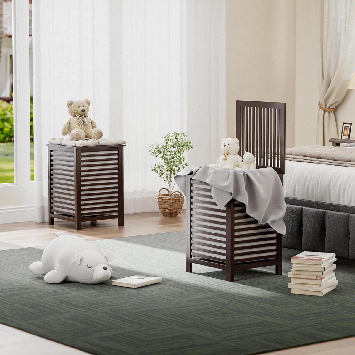 WÄSCHEKORB Bambus Braun 47 x 47 x 65 cm - Braun, Naturmaterialien (65/65/47cm)
