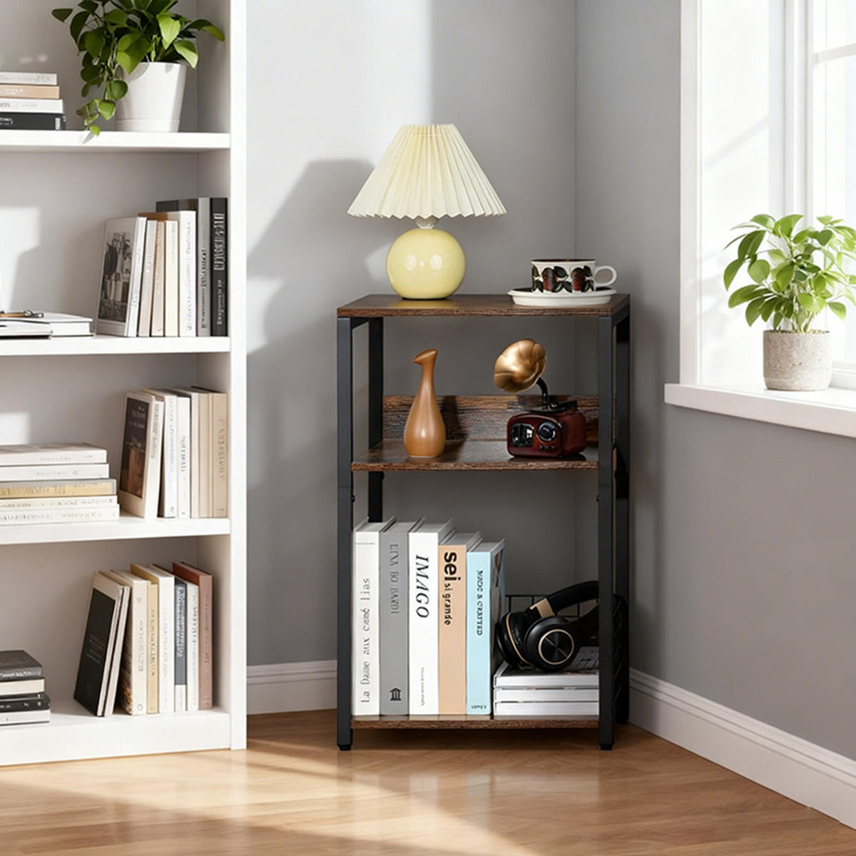 MIZA za plošče - večbarvno, kovina/leseni material (40/65/30cm) - Relaxdays