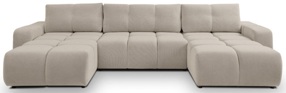 ECKSOFA Dunkelbeige Curio 11 Mit Schlaffunktion - Beige, Textil (359/177cm) - Sepro Meble