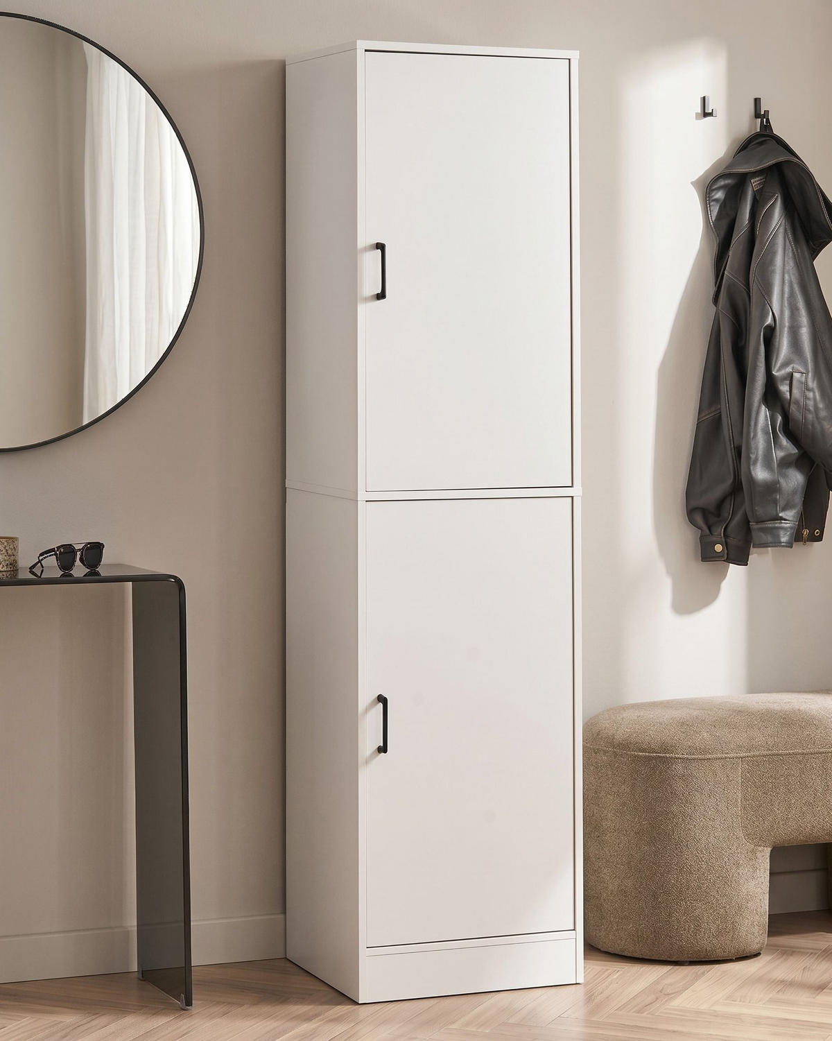 DULAP DE PANTOFI alb Canberra - alb, compozit lemnos (43/170/40cm) - Beliani