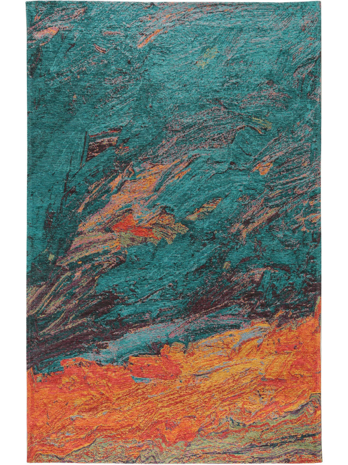 FLACHGEWEBETEPPICH Stay Türkis 75x165 cm - Türkis, Textil (75/165cm) - benuta Pop