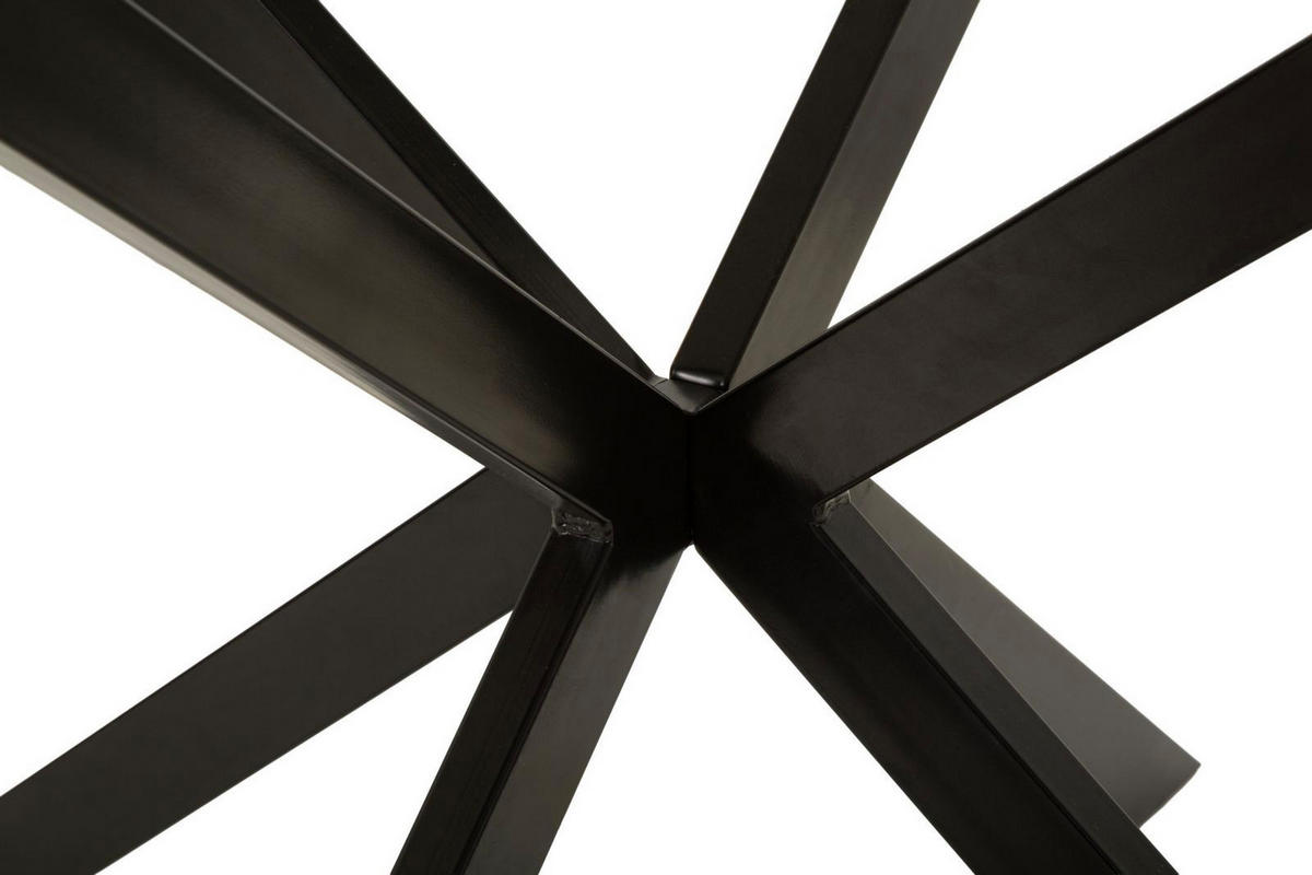 ESSTISCH Martin, schwarz und weiß, Metall und Keramik, 100 x 100 x 78 cm - Schwarz/Weiß, Keramik/Metall (100/100/78cm) - Mauro Ferretti