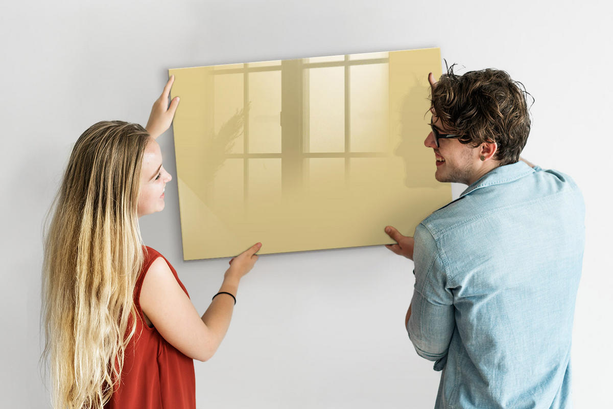 MAGNETTAFEL 100x70 Creme schwarzer Marker - Creme, Glas (100/0.4/70cm) - TULUP