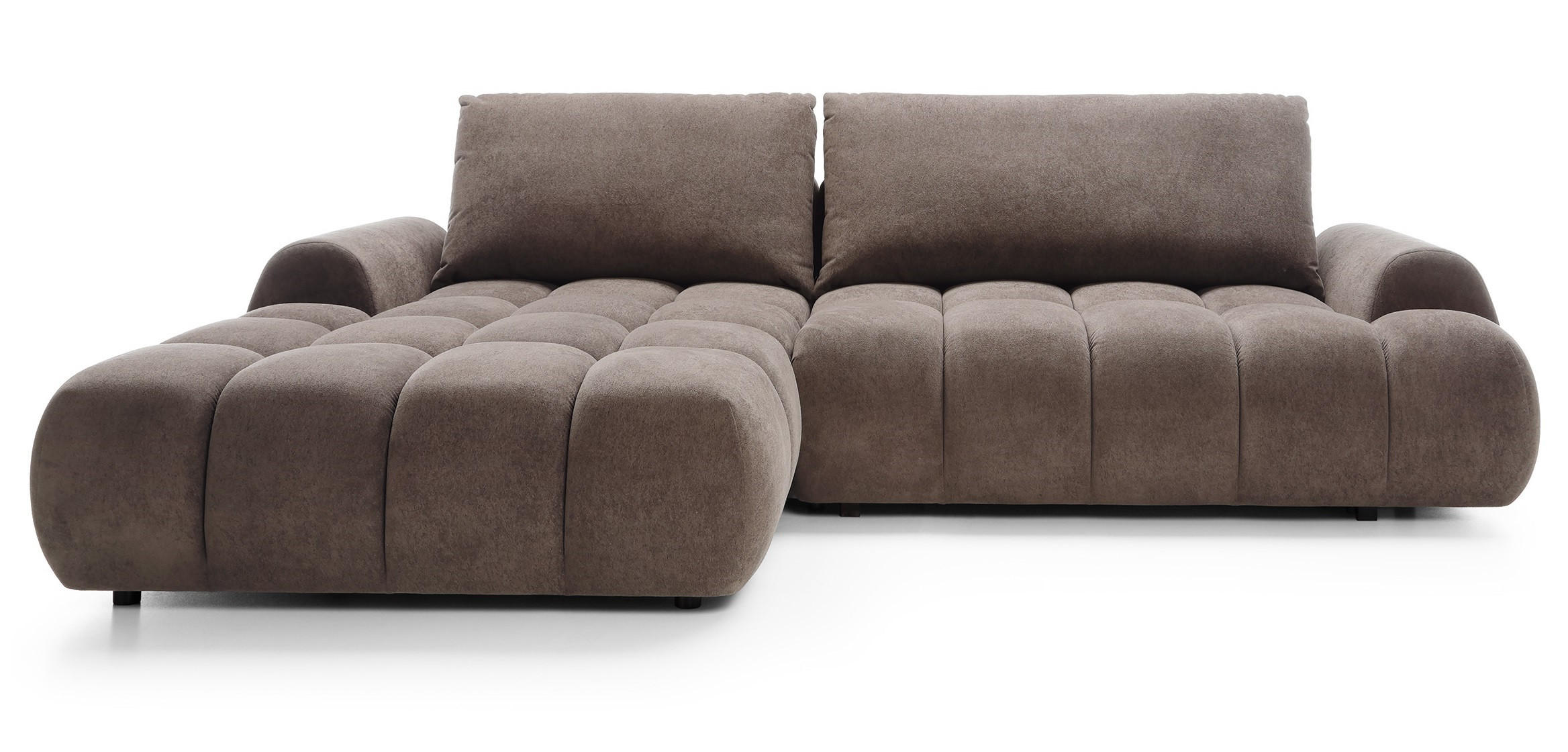 ECKSOFA 280 cm Valerio mit Bettkasten, 280 cm, Links, Schlaffunktion, Braun - Braun, Holz (280/177cm) - Emporius