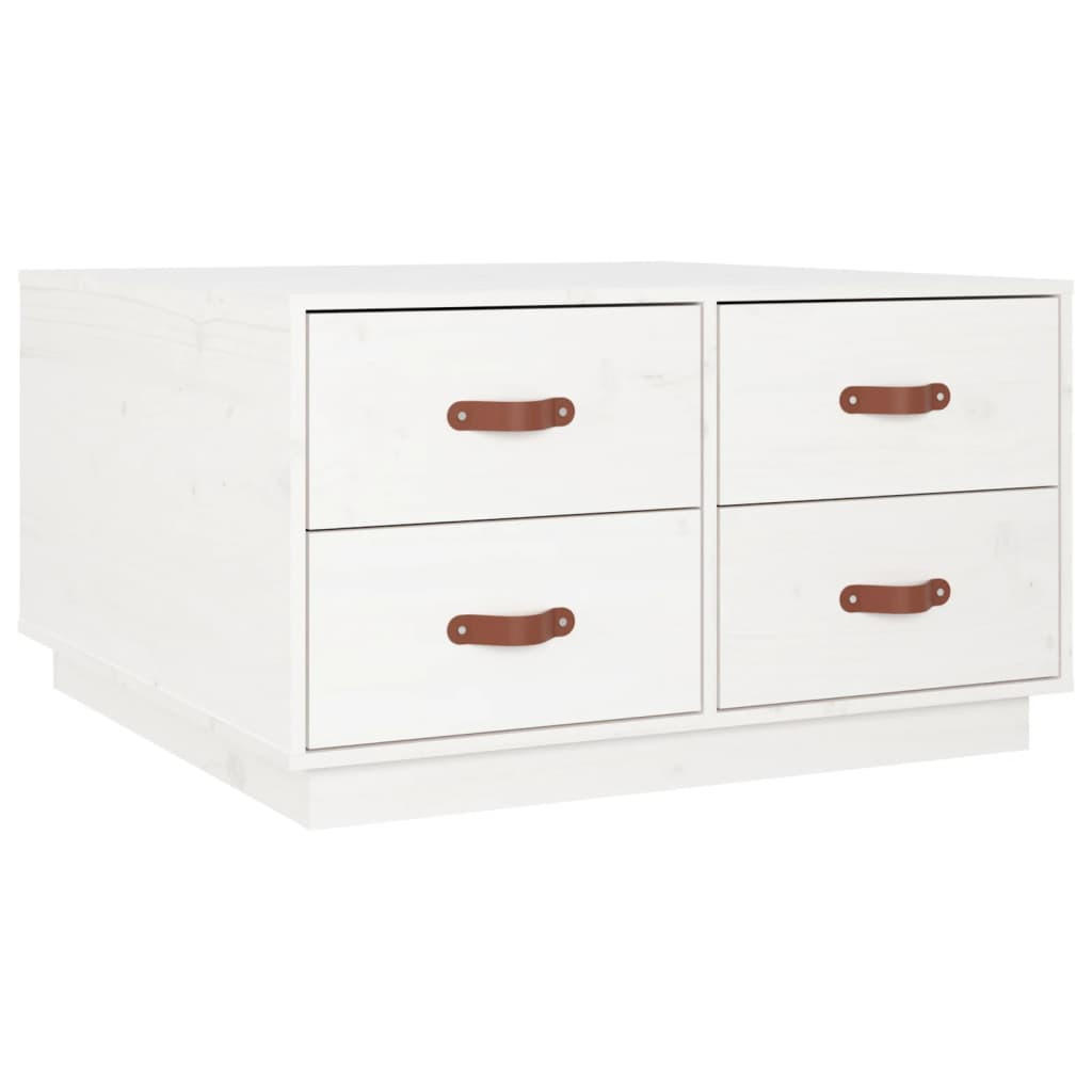 COUCHTISCH Weiß 80x80x45 cm Massivholz Kiefer - Weiß, Holz (80/45/80cm) - furnicato