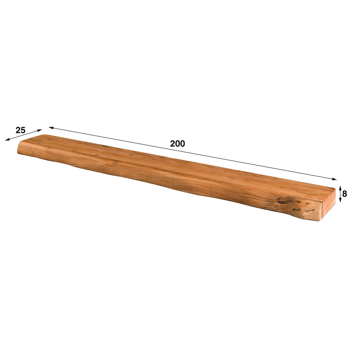 WANDREGAL Baum Braun 25/200/ 8 cm - Braun, Holz (200/8/25cm) - Hoyz Collection
