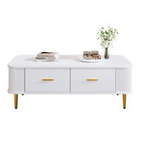 COUCHTISCH 105/51/38 cm Weiß aus MDF mit 4 Schubladen - Weiß, Holzwerkstoff (105/51/38cm) - OKMYHOME