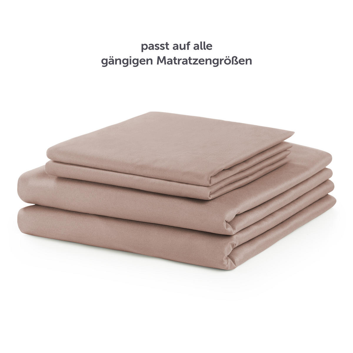 BETTLAKEN 3er Set - Spannbettlaken 180x200x30cm 2X Kissenbezug 50x80cm - Rose - Rosa, Textil (180/200cm)