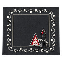 PLATZSET Weihnachten Kirche 35/35 cm Leinenoptik - Rot/Grau, Textil (35/35cm) - TiborTex