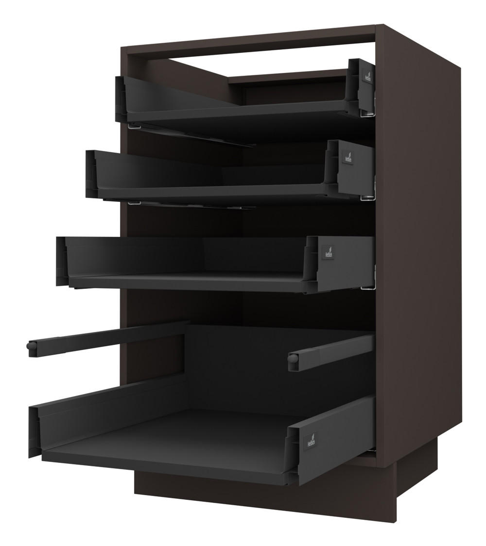 SCHUBLADENUNTERSCHRANK Kvantum D4A/40 Dust Grey Matt / Lava Matt 40 / 50 / 82cm - Dunkelgrau/Grau, Holz/Holzwerkstoff (40/82/50cm) - Feldmann-Wohnen