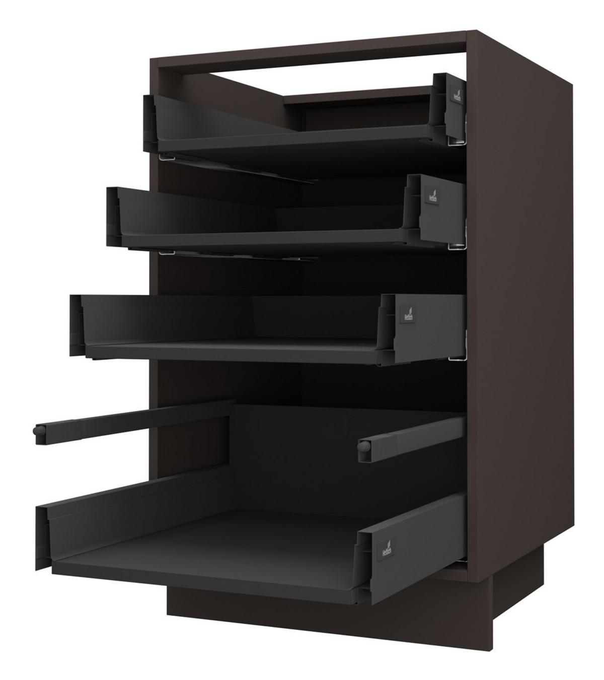 SCHUBLADENUNTERSCHRANK Kvantum D4A/40 Graphit Matt / Lava Matt 40 / 50 / 82cm - Dunkelgrau/Graphitfarben, Holz/Holzwerkstoff (40/82/50cm) - Feldmann-Wohnen