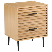 NACHTTISCH mit 2 Schubladen Hellbraun Keith - Hellbraun, Holzwerkstoff (40/48/60cm) - Beliani